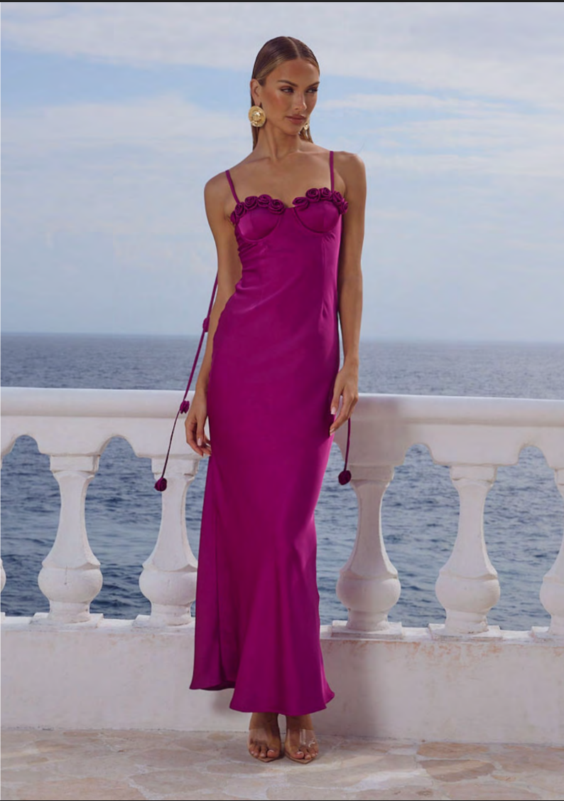 LAVENA FLORAL DRESS - PLUM