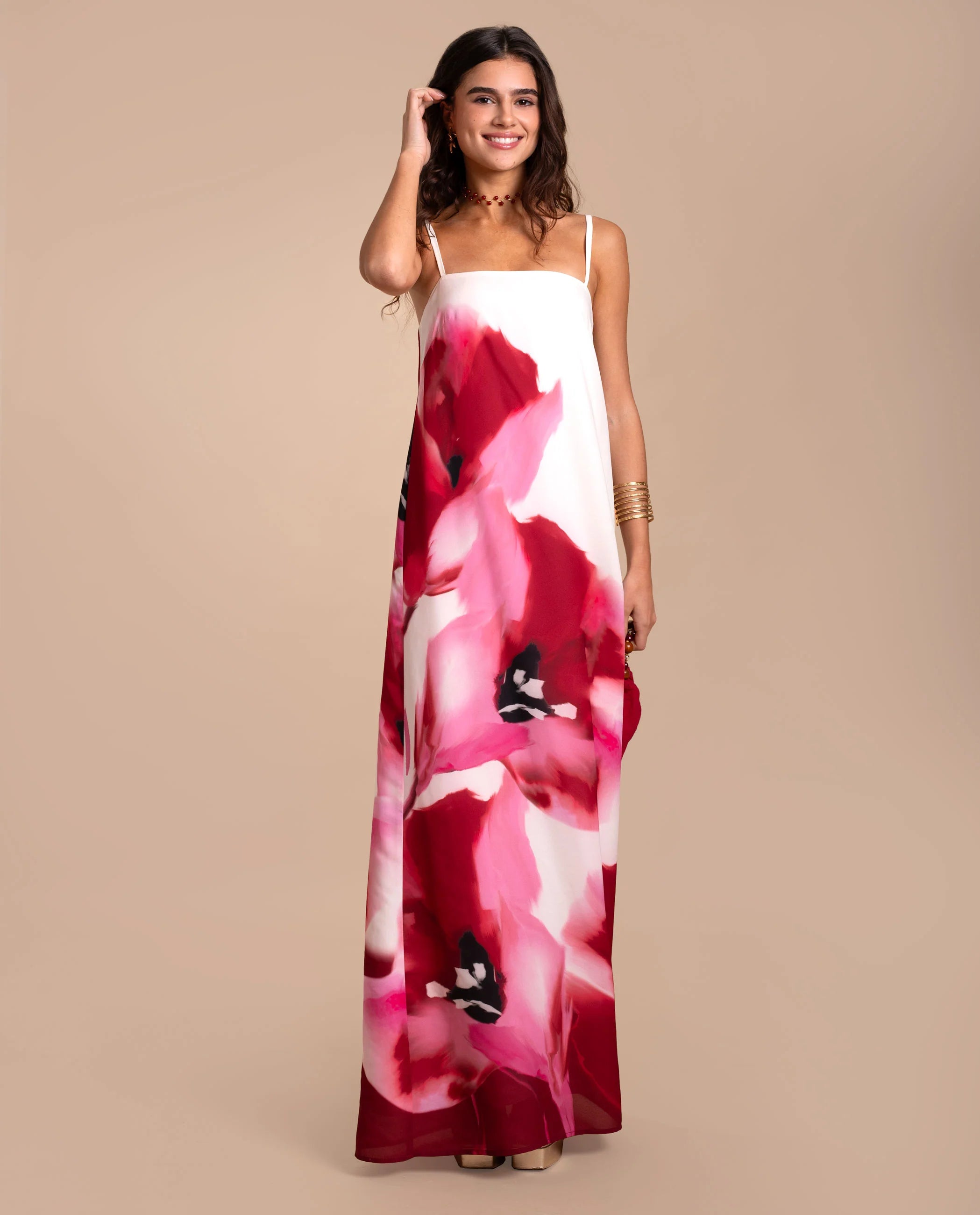 ALEJANDRA DRESS - PINK&WHITE